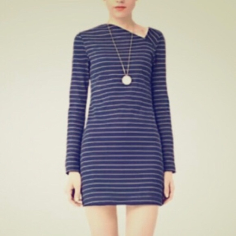 KATE SPADE Slant Neck Striped Dress